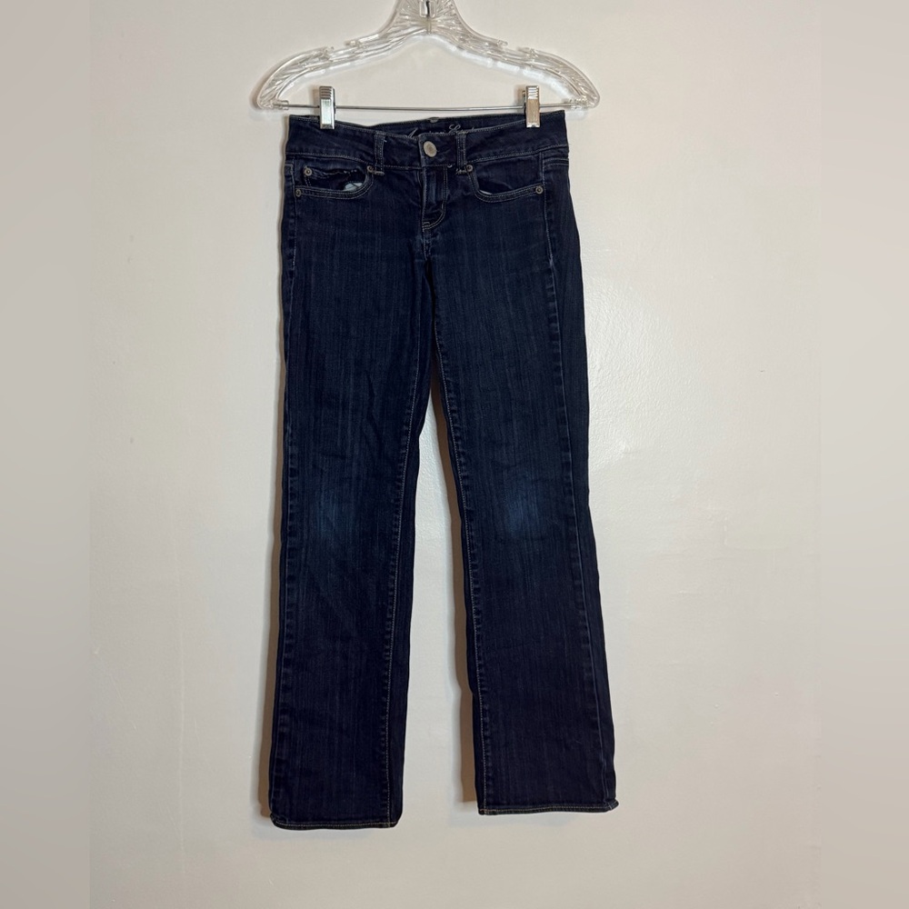 Vintage American Eagle 00 Low Cut Dark Blue Boot Cut Jeans